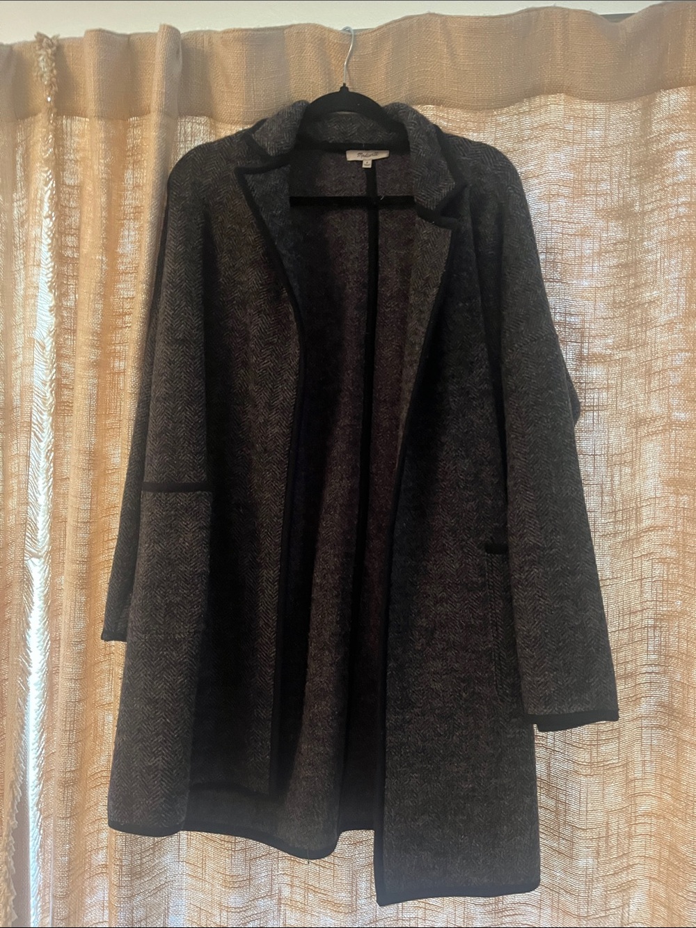 Madewell Charcoal Gray Open-Front Knit OverCoat